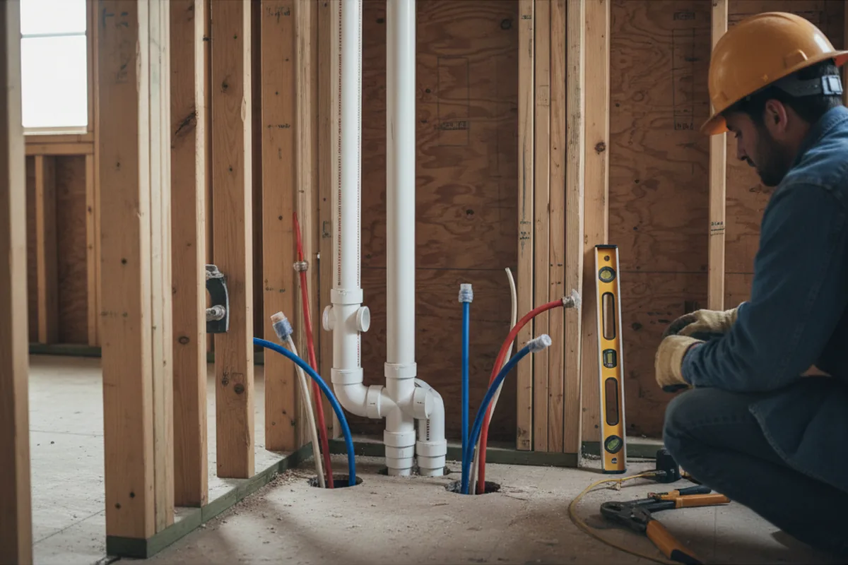 Drain and supply rough-in during Leak Detection in Heilwood